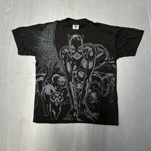 Vintage 1992 DC comics Cat woman all over print superhero tee shirt tshirt
